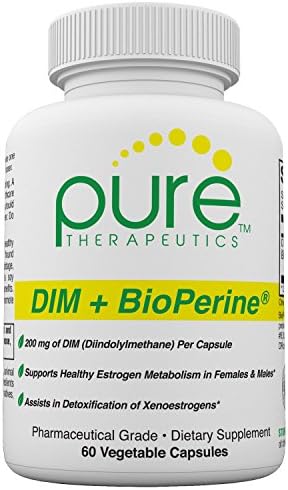DIM + BioPerine 60 V-Caps (2 Month Supply) Estrogen Metabolism &amp; Balance. For Menopause, Body Building, PCOS &amp; Hormonal Acne. Natural Aromatase Inhibitor. Vegan. NO Fillers, GMOs, Soy or Dairy