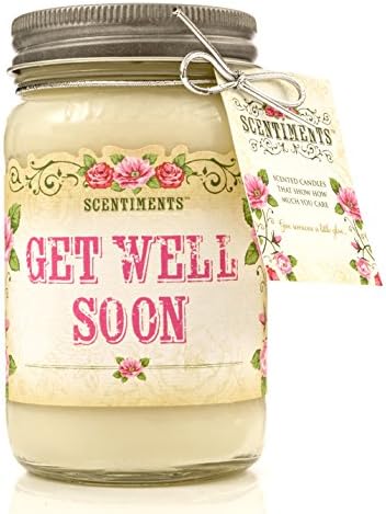 Scentiments Get Well Gift Candle Vanilla Scented Fragrance 16oz