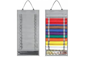 Karate Belt Display Rack – PVC Medal Storage & Felt Taekwondo 8 Belts Holder for Martial Arts Students, Learners – Organize K