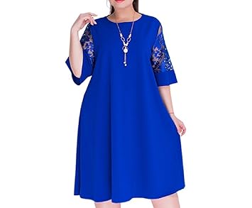 royal blue casual dress plus size