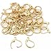Beautiful Bead 50pcs Leaver Back Gold-plated Brass Leverback Plain with Open Loop primary