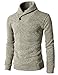 H2H Men's Shawl Neck Pullover Sweater Ribbed V Neck Dress Sweater Ivory US S/Asia M (KMOSWL036)
