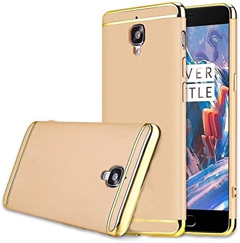 Mpei Oneplus 3T Case 3 in 1 Stylish Slim Hard Case with 3 Detachable Parts Case Cover for Oneplus 3 (Oneplus 3T, Gold)