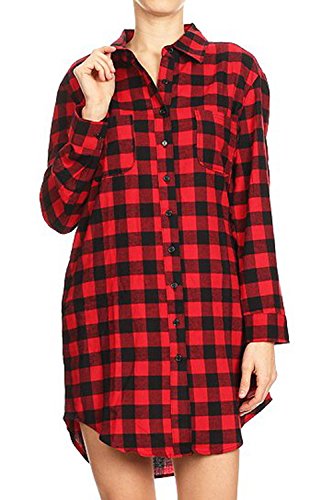 red black plaid tunic