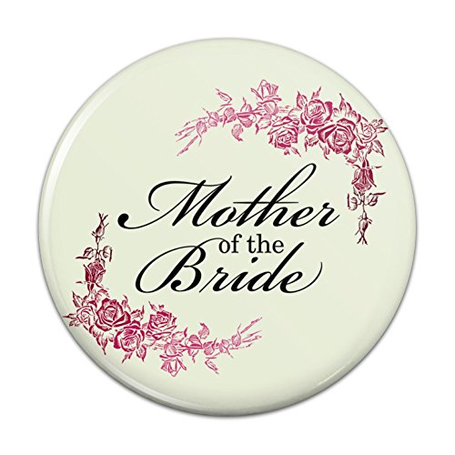 Wedding Floral Mother of the Bride Pinback Button Pin Badge - 2.25