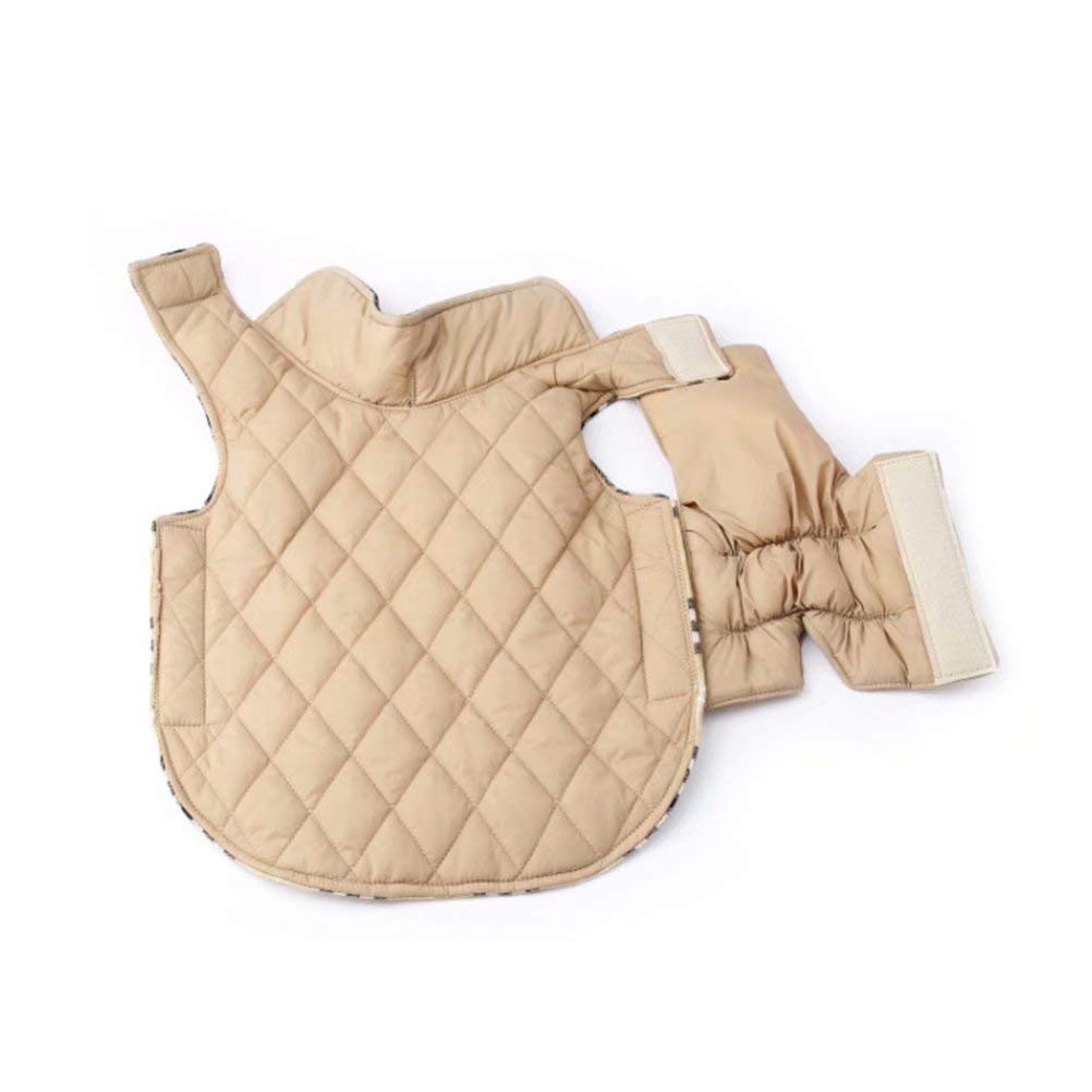 EDUPLINK Waterproof Windproof Dog Vest Winter Coat Warm Dog Apparel Cold Weather Dog Jacket Velcro Design S - XXL Better Fit for Small/Medium/Large Dogs Winter British Style Beige/Green/Red Plaid