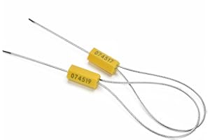 SSSEALTAG Steel Wire Security Cable Seals Disposable Heavy Duty Ties Straps Seal Numbered Anti-Tamper Package Tags Electricity/Water Meter Self-Locking Shipping for Container Trailer(50pcs,Yellow)
