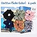 Pack of 24 Chiffon Flower Hair Scrunchies,Velvet Colorful Hair Ties,Elastic Hair Bobbles for Ponytail Holder,Hair Accessories Ropes Scrunchie for Women Mixcolor Flower Printed Solid Color