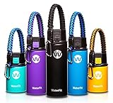 WaterFit Vacuum Insulated Water Bottle - Double Wall Stainless Steel Leak Proof BPA Free Sports Wide Mouth Water Bottle - Travel Coffee Mug - 12 oz, 16 oz or 20 oz - 5 colors with Paracord Handle