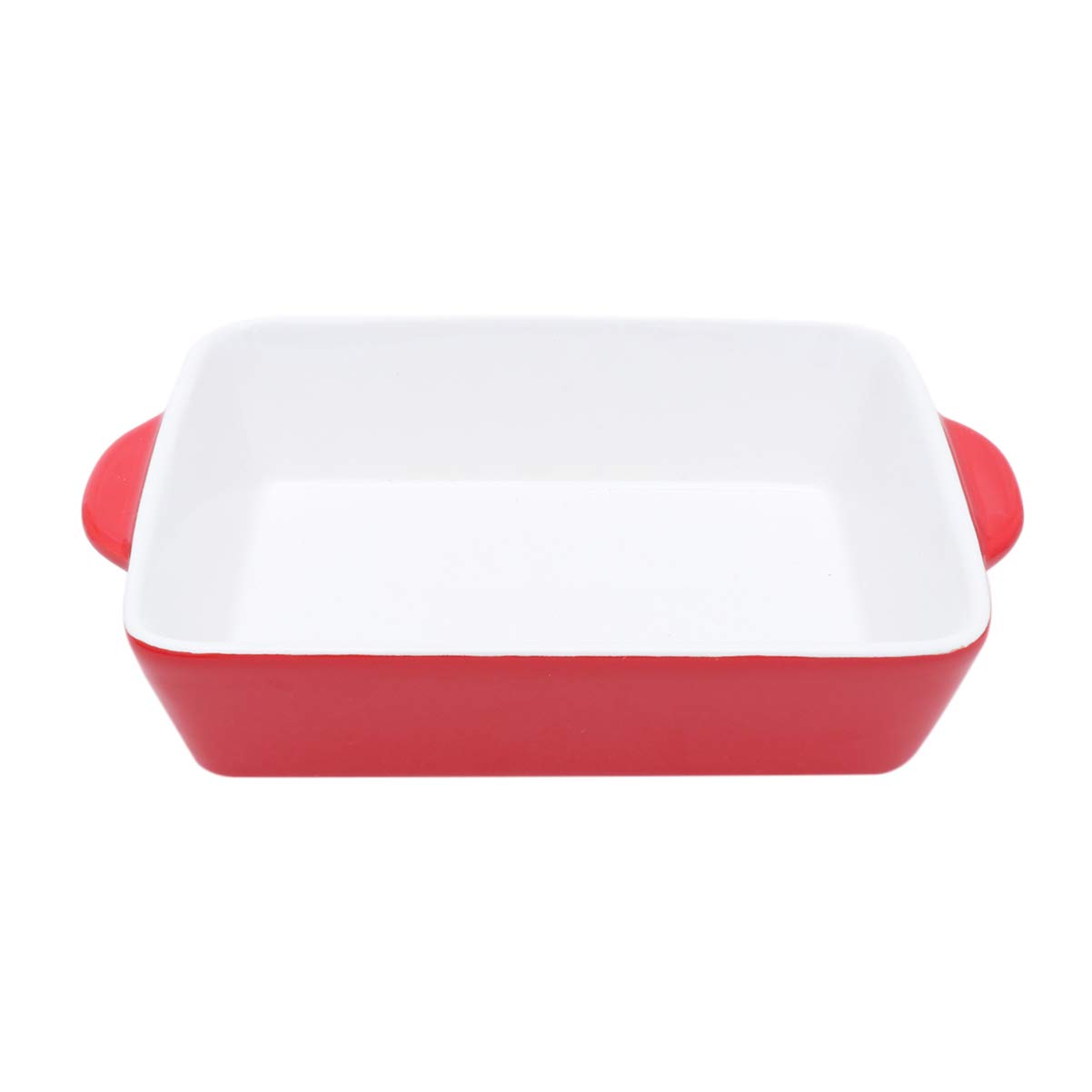 Cabilock Ceramics Baking Dish Ceramic Bakeware Rectangular Lasagna Pans Baker for Cooking Cake Dinner Kitchen Microwave Oven Oven Tray Pottery Baking Utensils Red