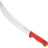 YOUSUNLONG Breaking Butcher Knife - 10 Inch Cimiter Steak Knives - Premium High Carbon Molybdenum Steel Blade - Santoprene Handle