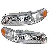 Driver and Passenger Headlights Headlamps with Corner Lamps Replacement for Buick 19244639 19244638