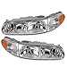 Driver and Passenger Headlights Headlamps with Corner Lamps Replacement for Buick 19244639 19244638