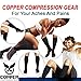 Copper Compression Gear Premium Knee High Socks - 100% Guaranteed- Best Copper Recovery Support Socks for Calf or Shin Splints, Swollen Feet, Running Support Stabilizer for Men and Women (Size 9.5-12)