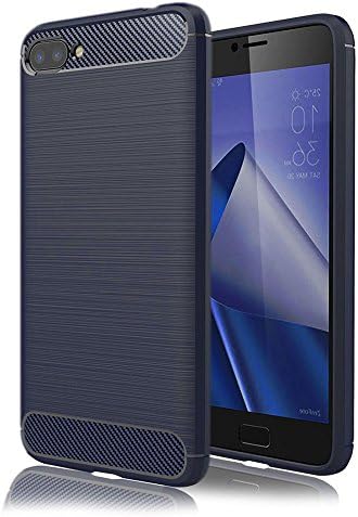 Asus ZenFone 4 Max ZC554KL Case, Yuanling [Shock Resistant] Carbon Fiber Soft TPU Brushed Texture Phone case Anti-fingerprint Flexible Full-body Protective Cover For Asus ZenFone 4 Max ZC554KL (Blue)