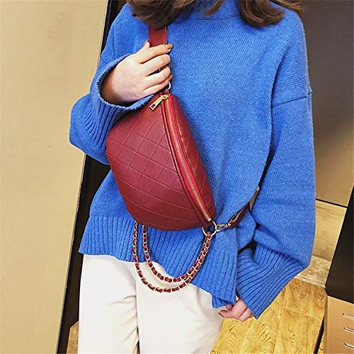 当季大流行 Toyoosky 多目的 レディース レザーベルトバッグ キルト 格子柄 電話ポーチ ファニーパック 高級ブランド レディース ウエストチェスト クロスボディバッグ ブラック B07r6963vl ブラック ウエストバッグ 4 H Org