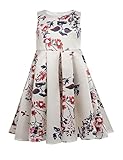 Arshiner Little Girls Sleeveless Flower Printed Princess Summer Party Dress