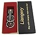 Liangery Belt Keychains Leather Key Holder Chains with Stainless Steel Double Rings for Men