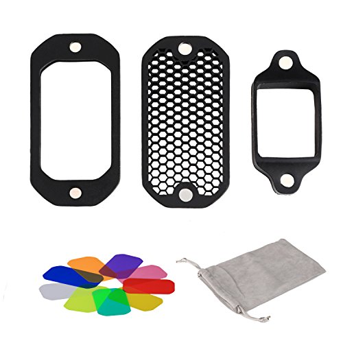 Grid and Gel Set for Flash Gels Lighting Filter Kit for Canon, Nikon,Olympus, Nissin, Sony, Godox, Yongnuo,Neewer,Altura Camera Flash Light - Thumbnail 6