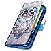 PHEZEN Case for Samsung Galaxy A10 Wallet Case,3D Bling PU Leather Folio Flip Case Full Body Protective Phone Case Cover with Kickstand Credit Card Wrist Strap for Galaxy A10 – Graphic Owlthumb 2