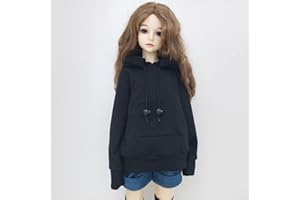 XIDONDON 30CM / 45CM / 60CM Doll Clothes 1/3 1/4 1/6 BJD Doll Accessories BJD SD DIY Fashion Hoodie Toys Dolls Clothing (1/4,Black)