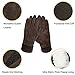 LETHMIK Thick Suede Leather Gloves Womens Winter Warm Fleece Lined with Long Knit Cuff Brown