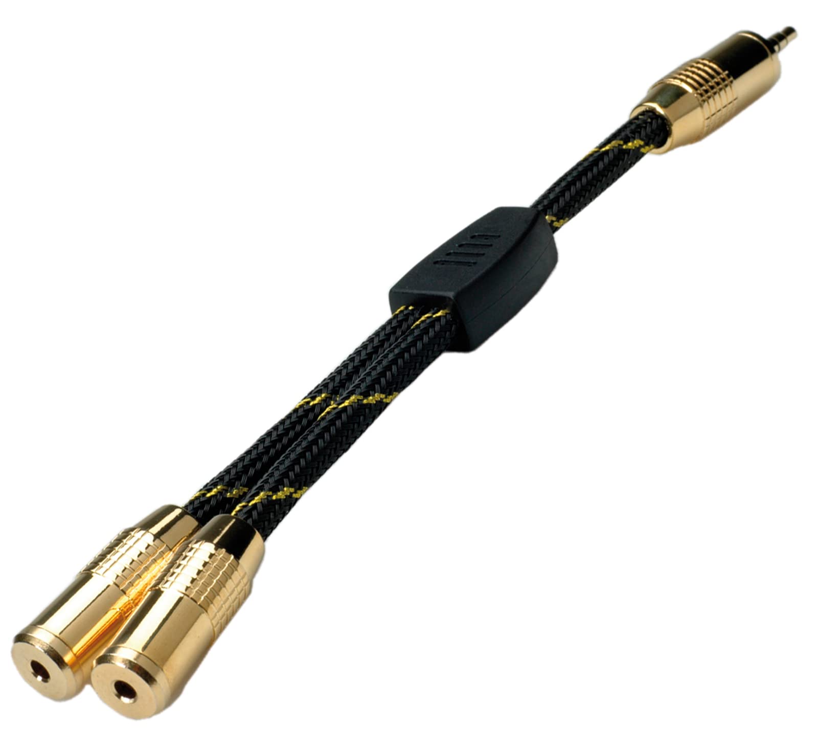 ROLINE GOLD 3.5mm Audio Stereo Split Y Adapter Cable | Audio Distributor for Multimedia Devices 0.20 m
