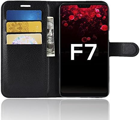 SPAK OPPO F7 Case,Premium Leather Wallet Flip Cover for OPPO F7 (Black)