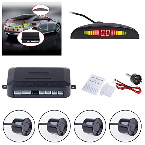 Tiemahun LED Parking Sensors Car Auto Vehicle Reverse Backup Radar System, Sound Warning, Water resistant anti-freeze, 22MM Diameter Sensor 2.3M Cable X68D (White) - Thumbnail 6