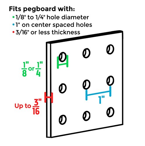 Pegboard Bins - 9 Pack - Hooks to both 1/4" + 1/8" Hole Peg Board - Organize Hardware, Accessories, Attachments, Workbench, Garage Storage, Craft Room, Tool Shed, Hobby Supplies, Small Parts