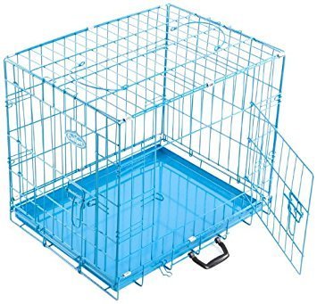 Foodie Puppies Single-Door Folding Metal Dog Cage with Paw Protector (18-inch)