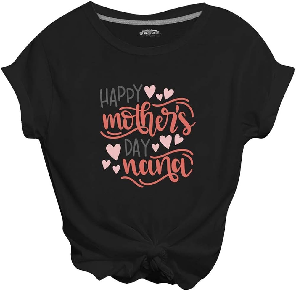 Aniywn Womens Baggy Short Sleeve Tops for Mother's Day Casual Funny Letter Printed O-Neck T-Shirt for Mom