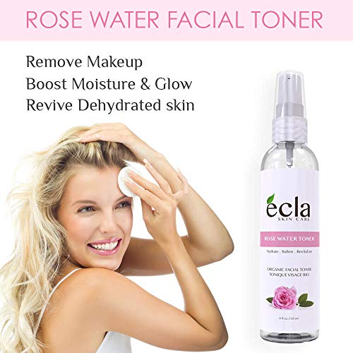 Rose Water Spray Mist Toner for Face, Eyes, Skin & Hair -100% Pure Organic Moroccan Rosewater Facial Toner Hydrosol (4 Oz), Natural Astringent, Chemical Free for Sensitive, Acne & Blemish skin - Thumbnail 2