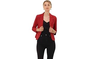 Allegra K Women's Open Front Office Work Business Crop Suit Blazer Jacket
