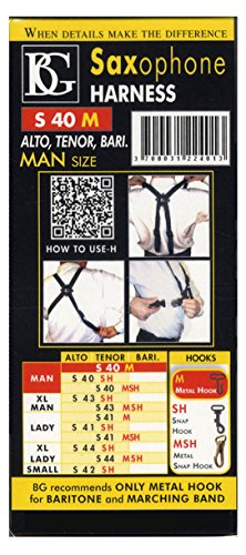 BG S40M Saxophone Harness Strap for Men with Metal Hook