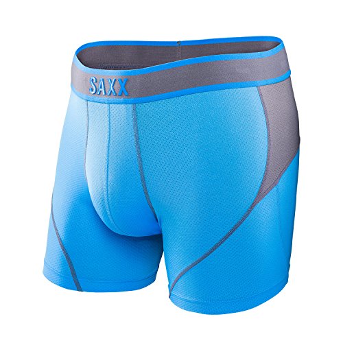 Saxx Mens Kinetic Performance Boxers Underwear X-Large Malibu Steel