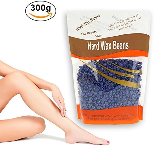 Wax Beans, Amwell Hair Removal Hard Wax Beans Depilatory Pearl Hard Wax for Facial Arm Legs &amp; Sensitive Areas for Women Men，300g/10oz-purple