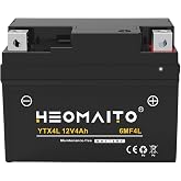 HEOMAITO YTX4L-BS Battery 12V 4Ah 10HR 140 CCA Rechargeable Maintenance Free SLA AGM Motorcycle Battery for Quad 4 Wheeler Kids ATV Moped Scooter Motorcycle 50cc-125cc