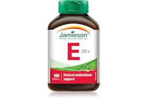 Jamieson Vitamin E 200 IU Softgels, Natural Antioxidant, Helps Prevents Tissue Damage and Vitamin E Deficiency. Gluten-Free, 