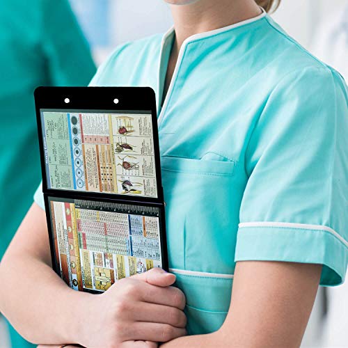 Black Nursing Clipboard with Pen Holder, Foldable Nurse Clipboard with