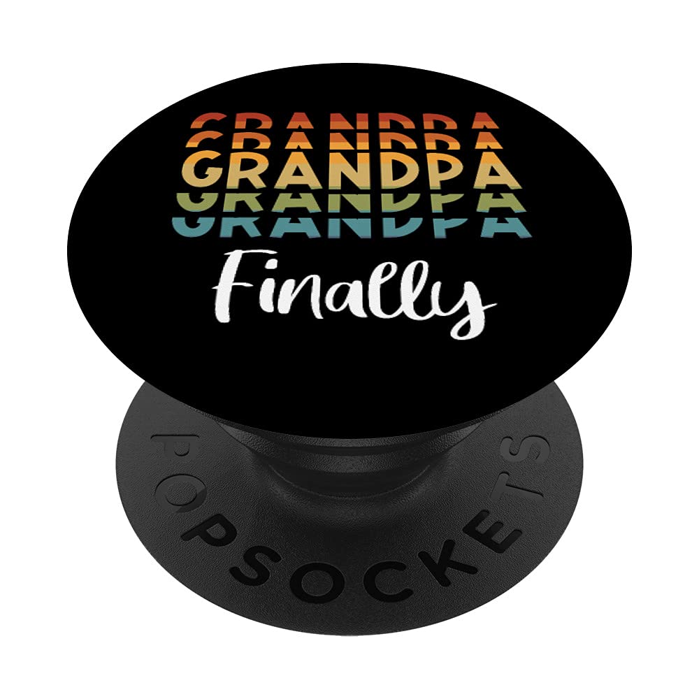 Grandpa Pregnancy Announcement Promoted To Grandpa Rainbow PopSockets Swappable PopGrip
