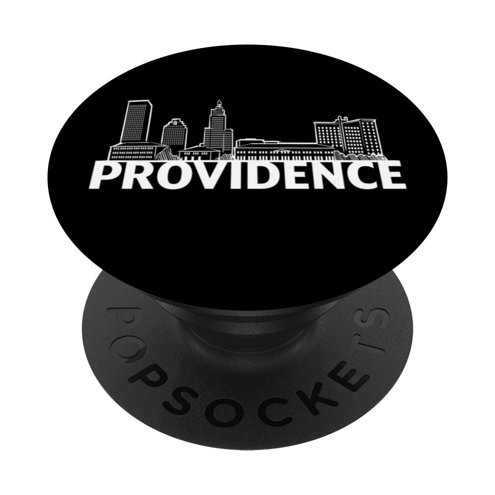 Providence Rhode Island USA City Skyline Silhouette Outline PopSockets Swappable PopGrip