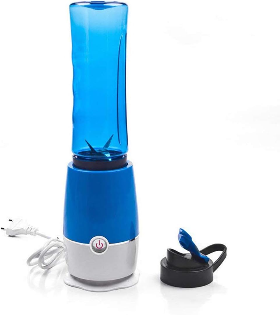 Smoothie Blender 1-Button Operation Juicer Blender 500 Ml Drinking Bottle 4 Stainless Steel Blades,Blue