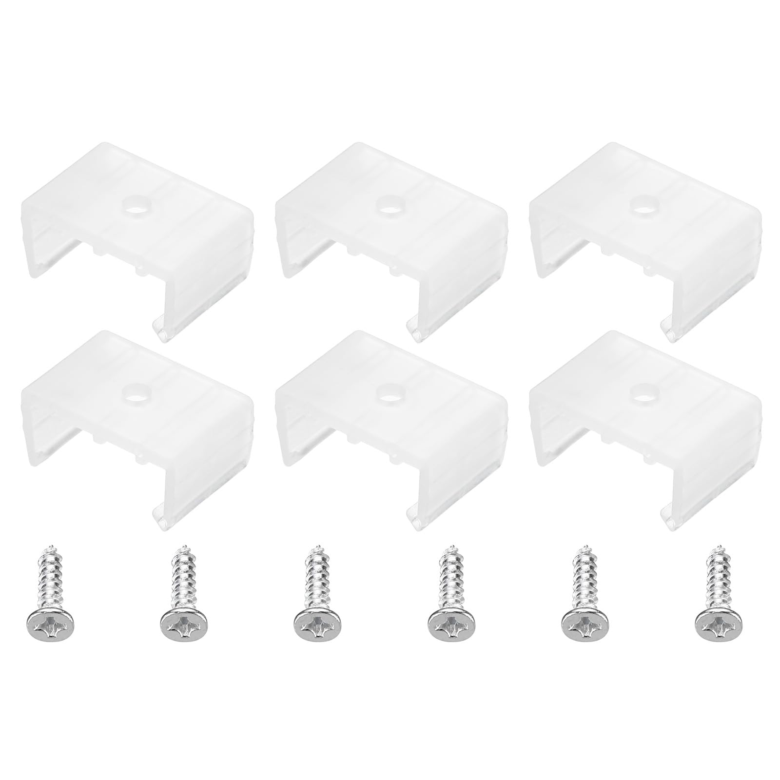uxcell LED Neon Mounting Clips Holder Mounting Bracket Support Fixing Clamps Fit 18mm to 20mm Silicone LED Neon Strip Lighting, Translucent 50 Pack