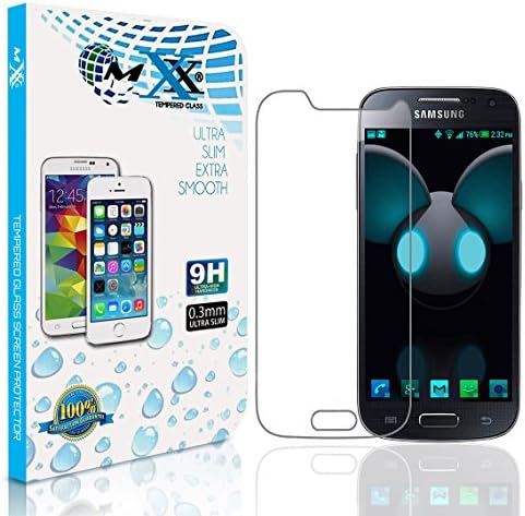 MXx Galaxy S4 Mini Screen Protector,Tempered Glass Screen Protector Hd Clarity. 9H Hardness- 2.5D Round Edge - 0.3mm Thickness Slim Anti-Shocks Scratches Resistance for Samsung Galaxy S4 Mini(2-Pack)