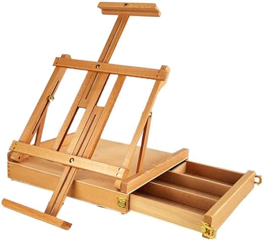 Amazon Com Tq Portable Desktop Desktop Beech Wood Easel With Drawer Wood Folding Oil Painting Frame Adult Sketch Sketching Tool Size 36 42 8 5cm Color With Drawing Board 4k