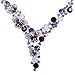 EVER FAITH Elegant Butterfly Silver-Tone Purple Austrian Crystal Necklace Earrings Set