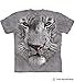 The Mountain White Tiger Face Adult T-Shirt, Grey, Large