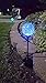 Solar Gazing Ball LED Lights on Tall Stakes -Outdoor Landscape Pathway Light for Patio and Lawn Lighting Decor, Hand Made with Crackled Stained Glass