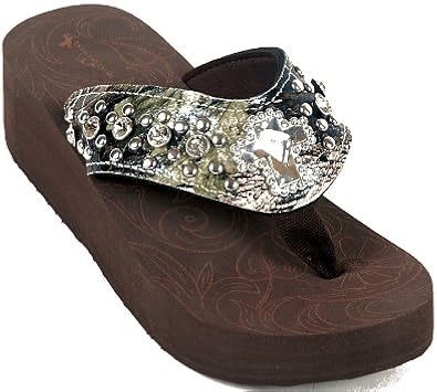 camo flip flops with rhinestones